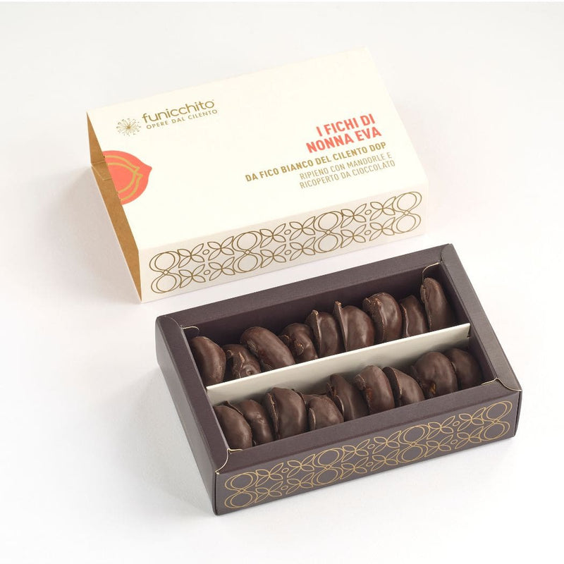 Fico Bianco del Cilento DOP Ripieno di Mandorle e Ricoperto di Cioccolato confezione regalo vendita online a prezzi competitivi su www.finetaste.it