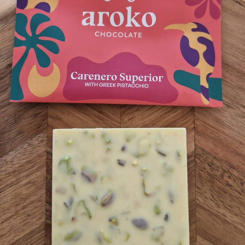 AROKO CHOCOLATE - Stelle di Pistacchio, Cioccolato Bianco 40% vendita online a prezzi competitivi su www.finetaste.it