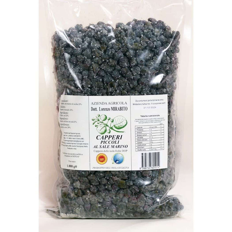Capperi Piccoli delle Isole Eolie DOP al Sale Marino busta da 1000 gr vendita online a prezzi competitivi su www.finetaste.it