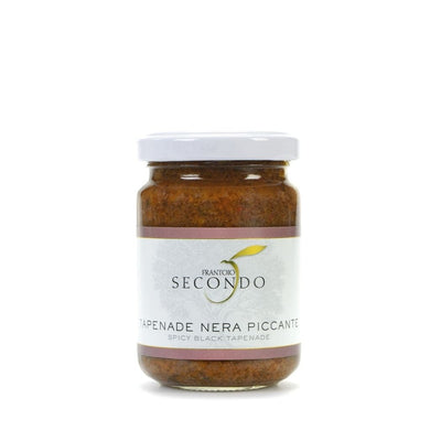 Frantoio Secondo Salsa Tapenade nera piccante foto frontale venduta online a prezzi competitivi su www.finetaste.it